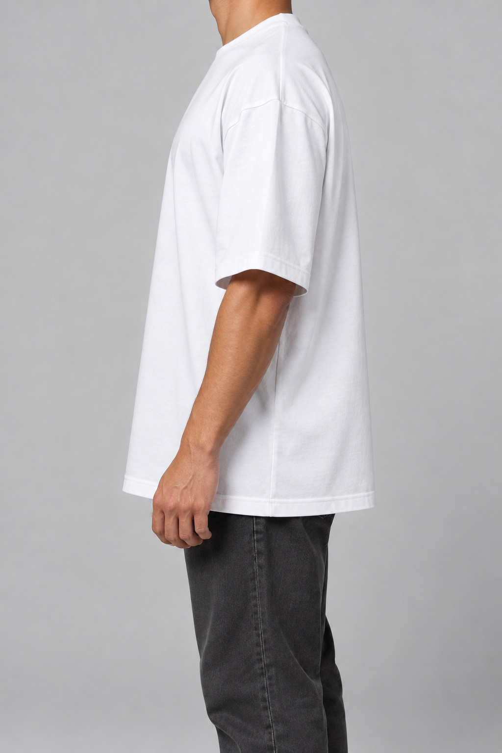 Plain Oversized French Terry Tee (240 GSM) view 3