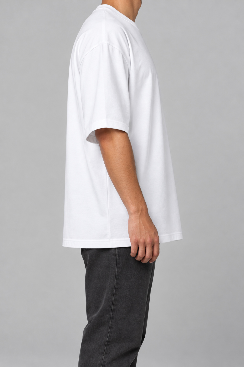 Plain Oversized French Terry Tee (240 GSM) view 4