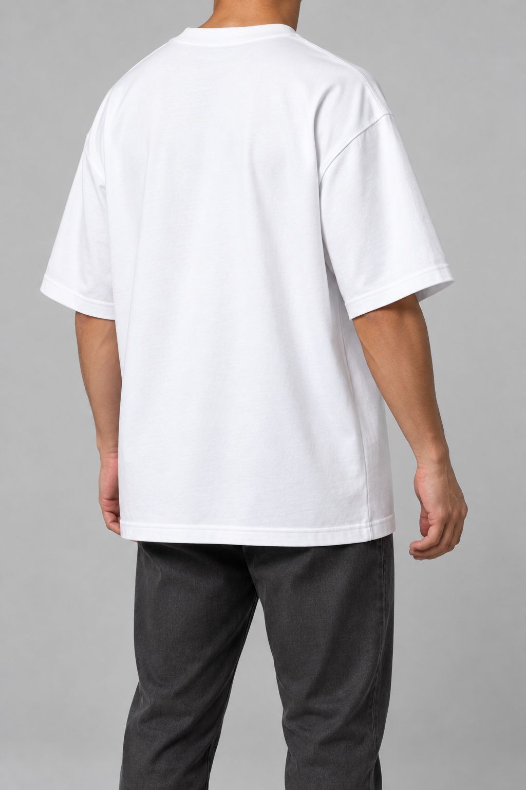 Plain Oversized French Terry Tee (240 GSM) view 6