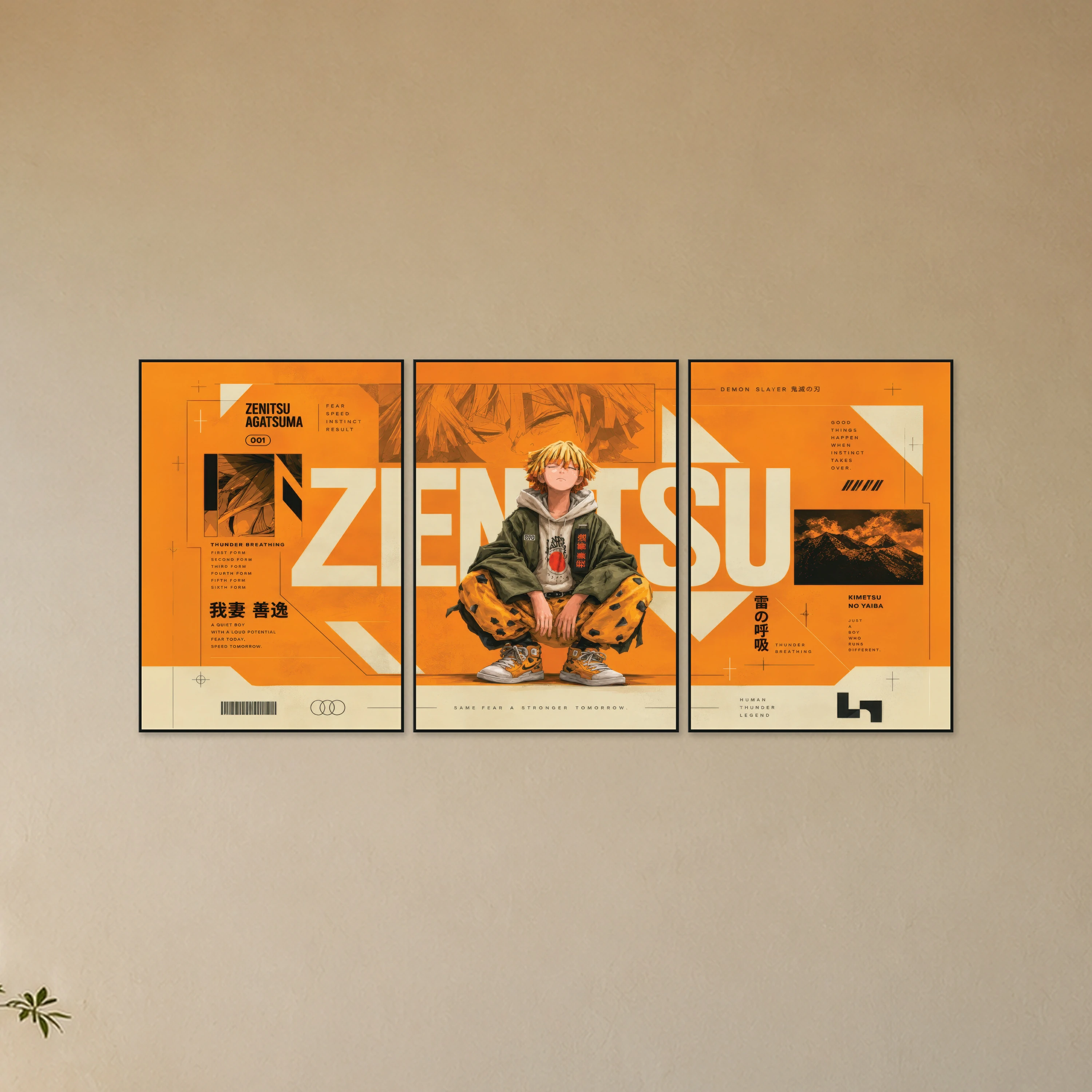 Zenitsu Agatsuma — Thunder Breathing (Left + Middle + Right PDFs)